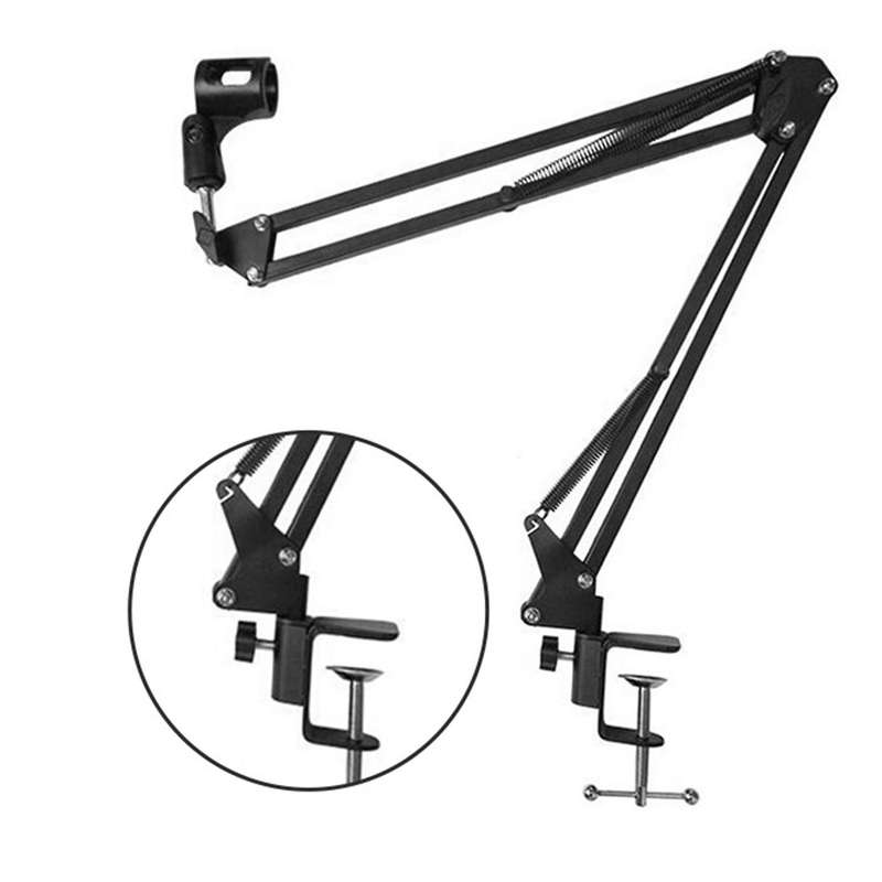 Microphone Holder with Microphone Holder Mounting Clip Can Be Folded