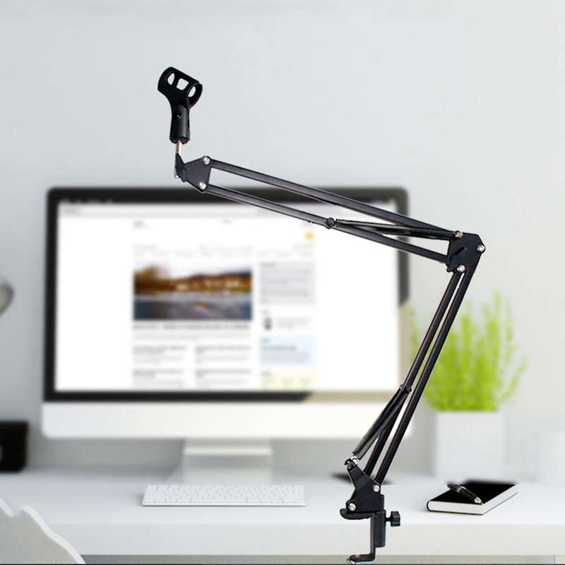 Microphone Holder with Microphone Holder Mounting Clip Can Be Folded
