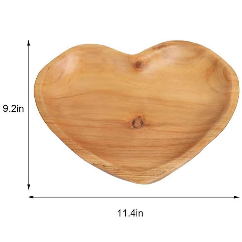 Root Wood Dish,heart Shaped Wooden Serving Tray,for Fruit Bread Salad