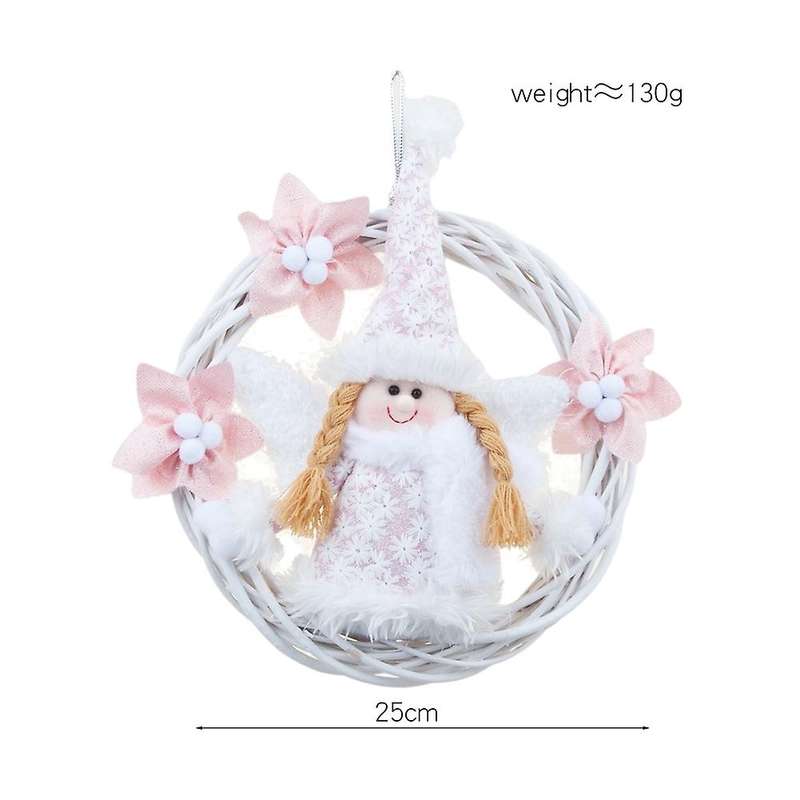 Christmas White Angel Wreath Pink Door Hanging Christmas Pendant B