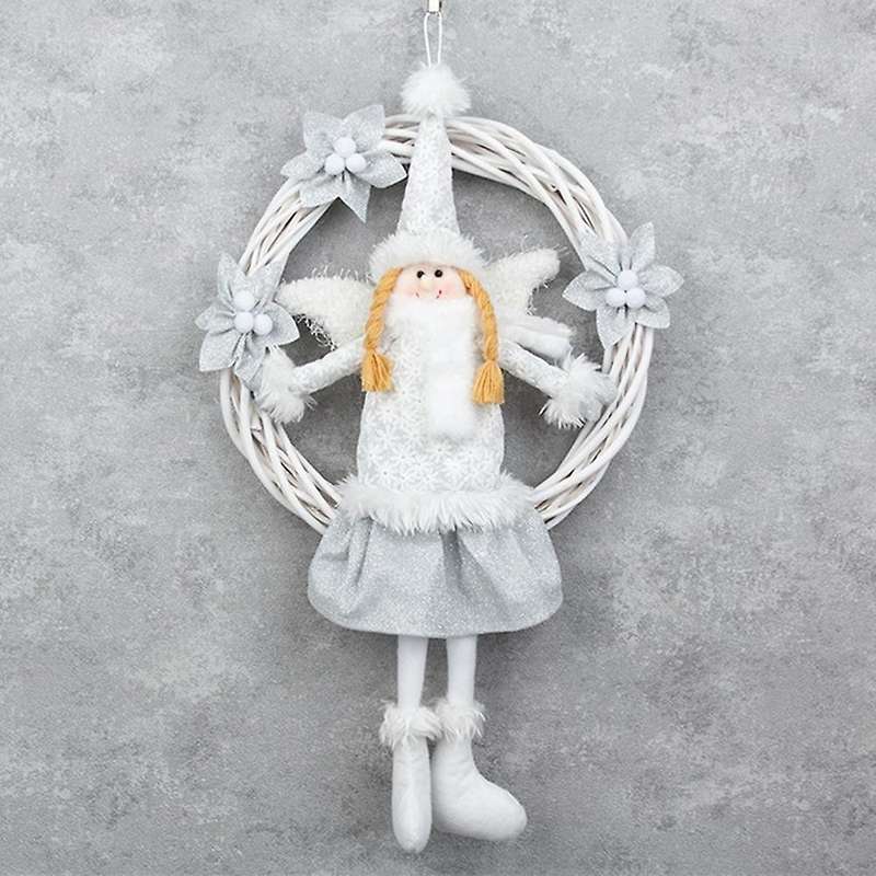 Christmas White Angel Wreath Pink Door Hanging Christmas Pendant B
