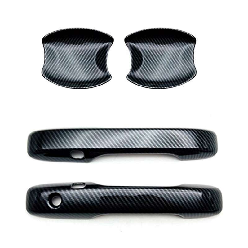 Car Carbon Fiber Front Door Handle Cover Trim Sticker Cover Trims