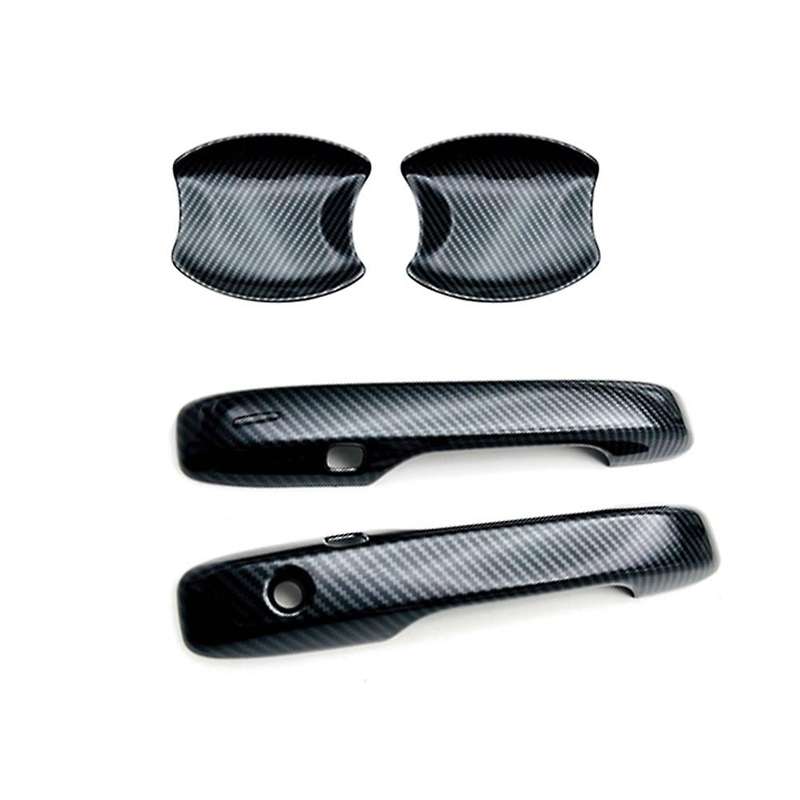 Car Carbon Fiber Front Door Handle Cover Trim Sticker Cover Trims