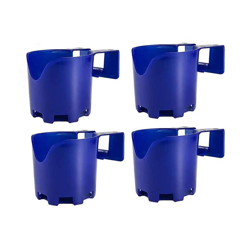 4 Pack Poolside Cup Holder Above Ground Pool No Spill Holder (blue)