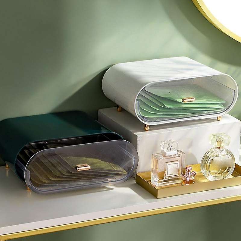 Multifunctional Drawer Type Facial Mask Storage Box Dust-proof(white)