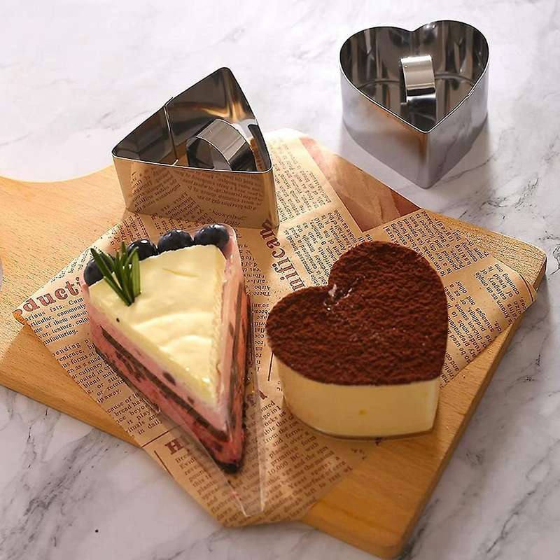 Stainless Steel Cake Rings, 8 Pcs Rings Set, with Pusher Cake Mold