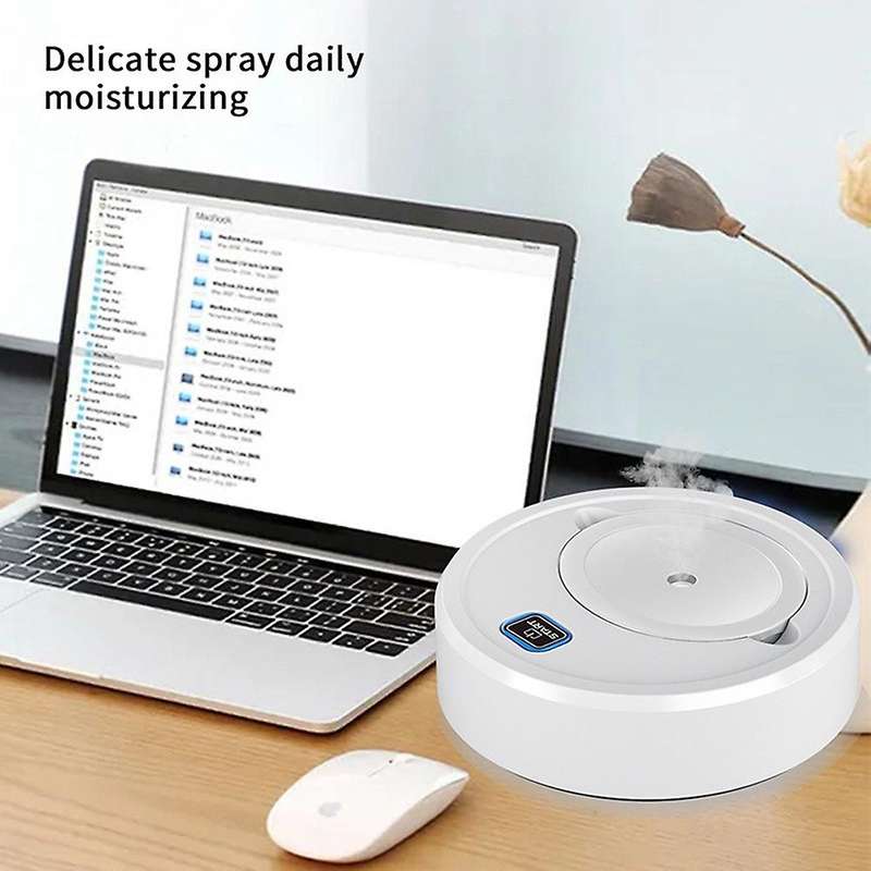 Automatic Sweeping Robot and Air Humidifier In One,black