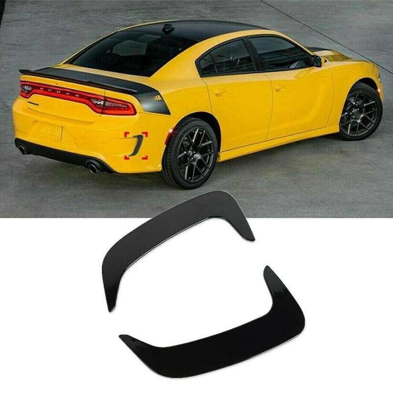 Rear Bumper Side Fin Air Vent for Dodge Charger 2015-2021 2pcs Black