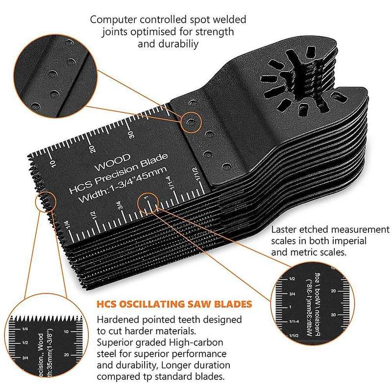 21 Pack Multi Tool for Wood Plastics Metal Quick Release Tool Blades