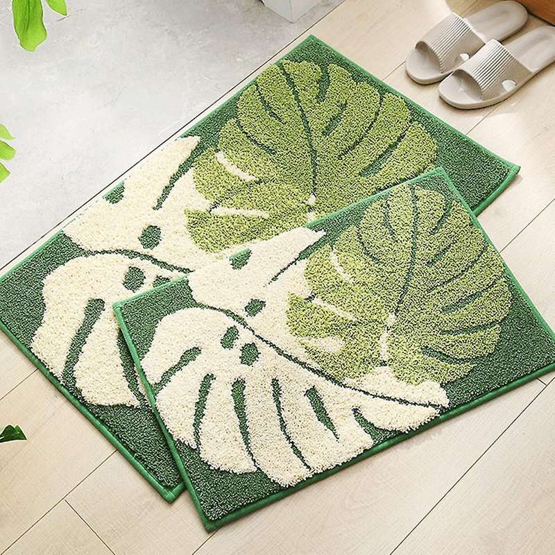 Bedroom Mat Leaves Pattern Doormat Anti-slip for Living Room Mats -1