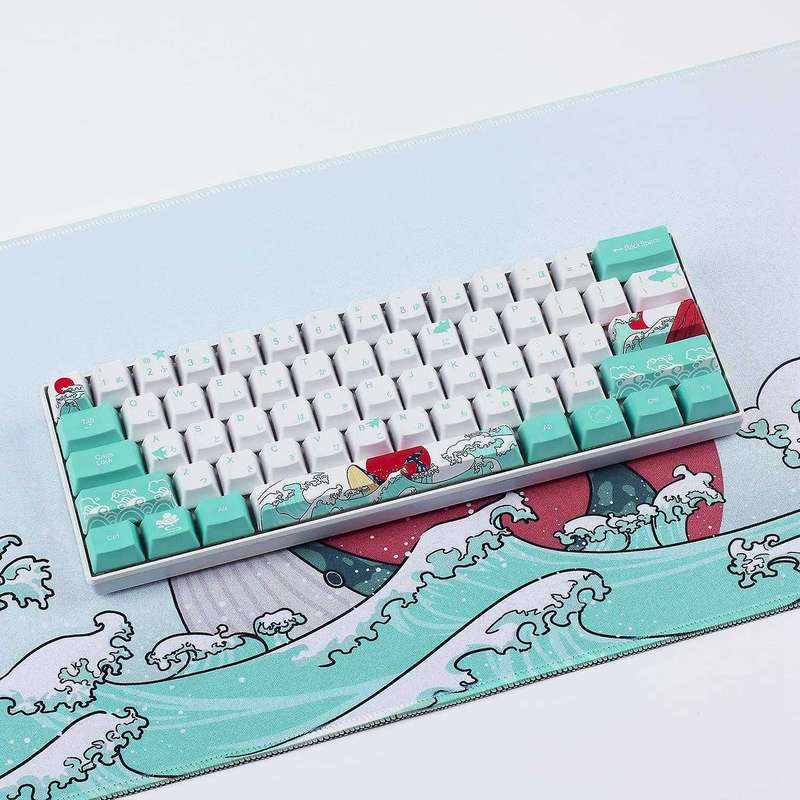 60% Pbt Keycaps Set Profile for Mx Switches (coral Sea Japanese)