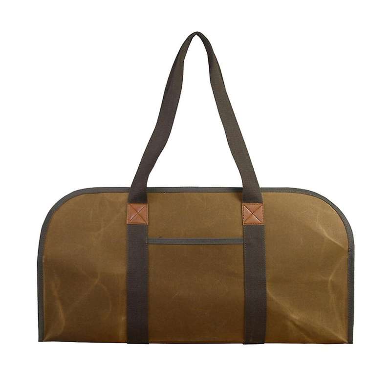 Firewood Log Carrier Large Canvas Carrier Fire Wood Bag(brown)