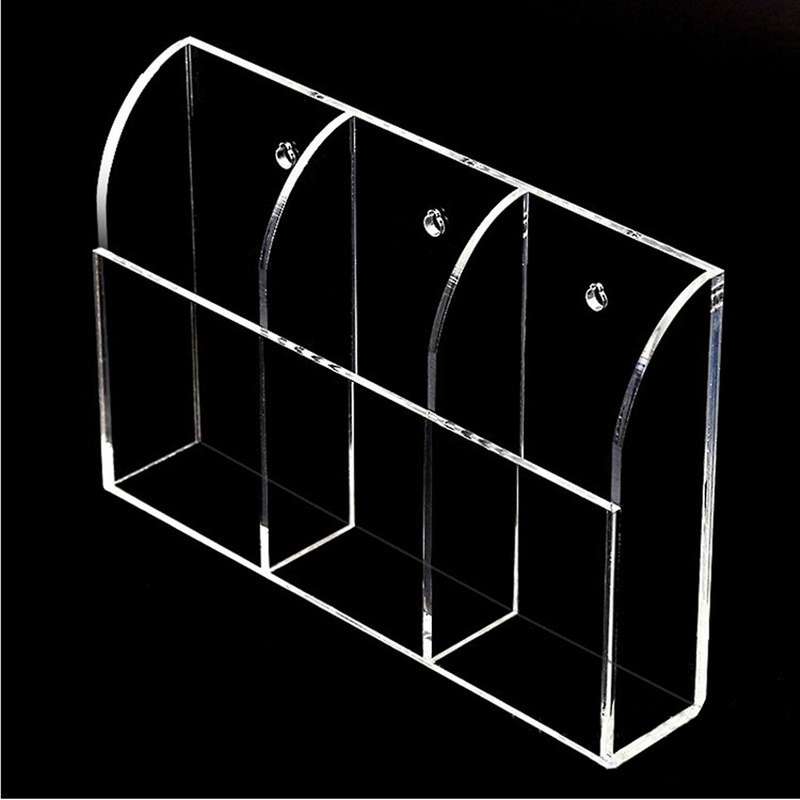 Clear Acrylic Remote Control Holder Wall Mount (three Compartments)
