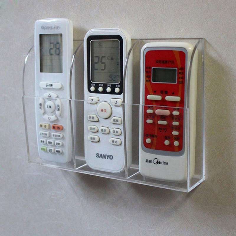 Clear Acrylic Remote Control Holder Wall Mount (three Compartments)