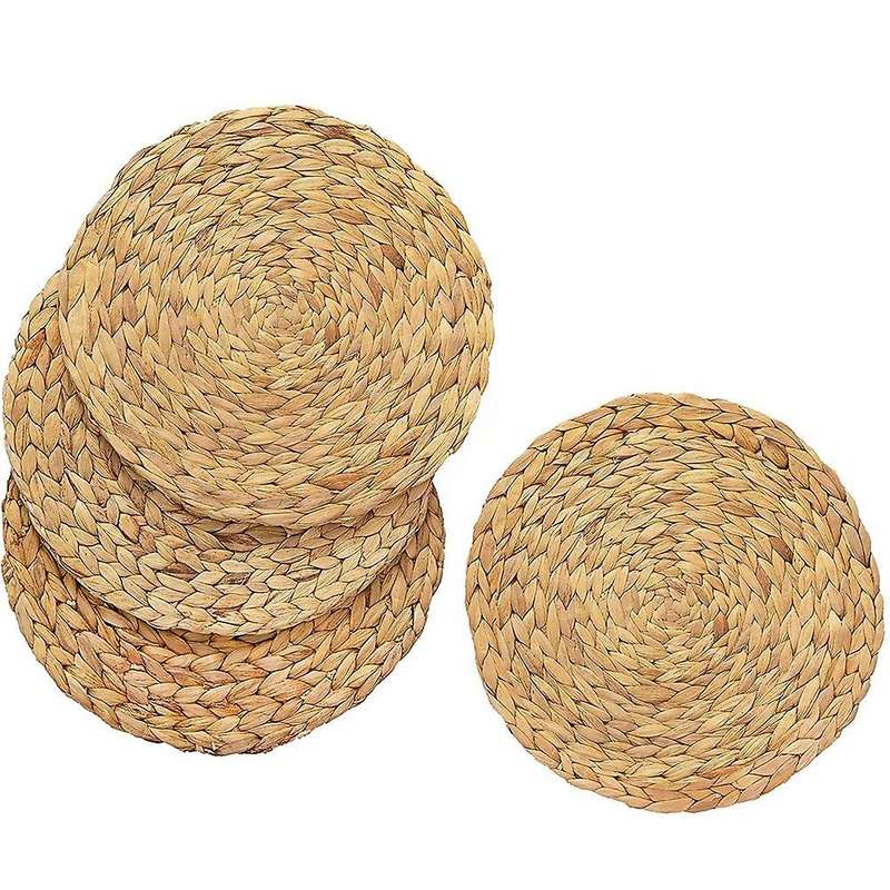 Round Woven Placemats,wicker Placemats,straw Woven Placemats,4 Pieces