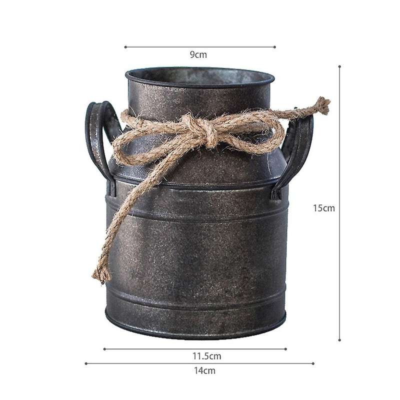 2pcs Flower Bucket Retro Iron Bucket Flower Pot Vase for Home Garden
