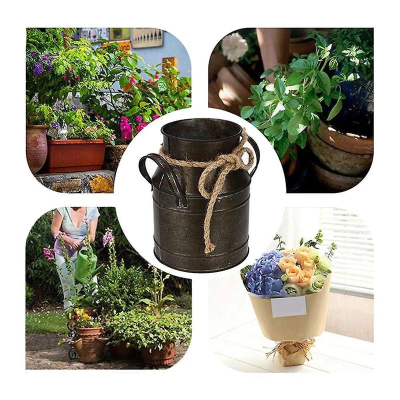 2pcs Flower Bucket Retro Iron Bucket Flower Pot Vase for Home Garden