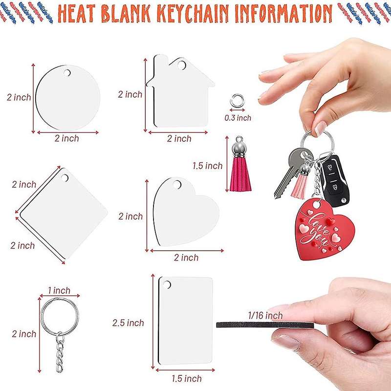 160 Pcs Sublimation Ornament Blanks,mdf Keychain Boards Diy Supplies