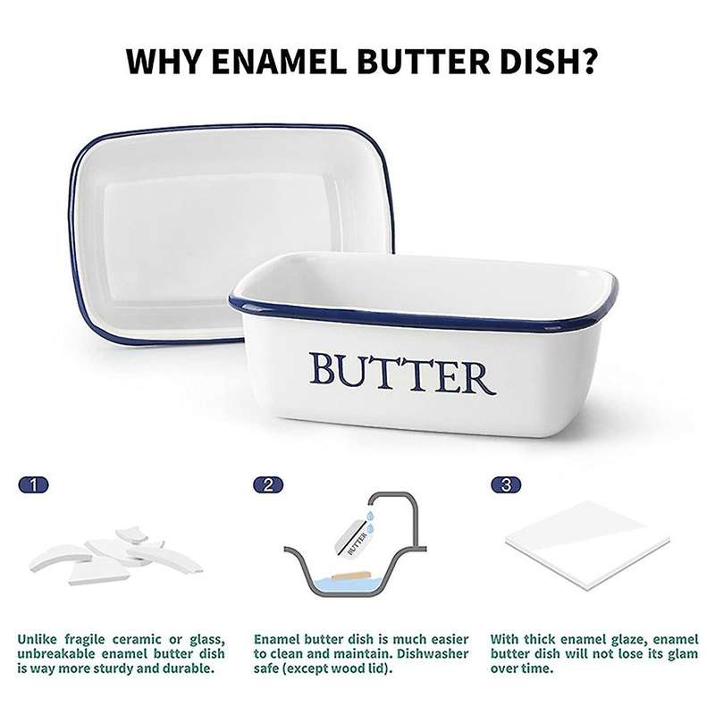 Butter Box with Wood Lid Food Dish Ceramic Cheese for Kitchen Tool