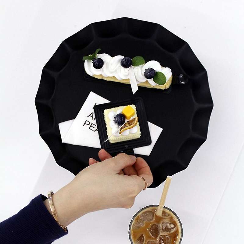 Metal Cake Stand Black Cupcake Plate Tools for Home Decoration-m