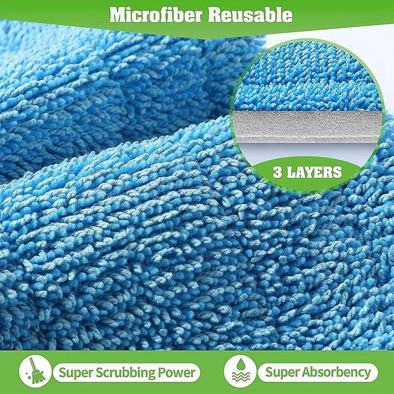 6pcs Reusable Microfiber Mop Pads Compatible for Swiffer Sweeper Mops
