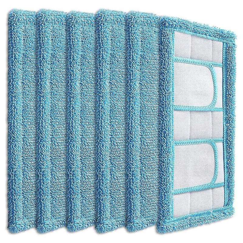 6pcs Reusable Microfiber Mop Pads Compatible for Swiffer Sweeper Mops