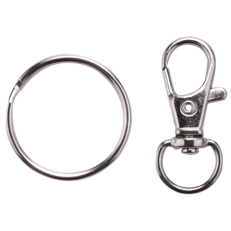 240pcs Swivel Lanyard Snap Hook, Metal Lobster Clasp with Key Rings