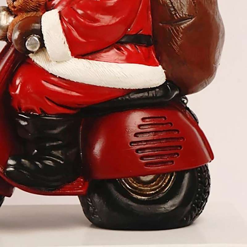 1pcs Santa Claus Driving Sculpture Statue Resin Christmas Doll B