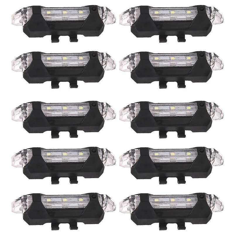 10 Pcs Usb Rechargeable Strobe Warning Light for Car Bike Motorcycle