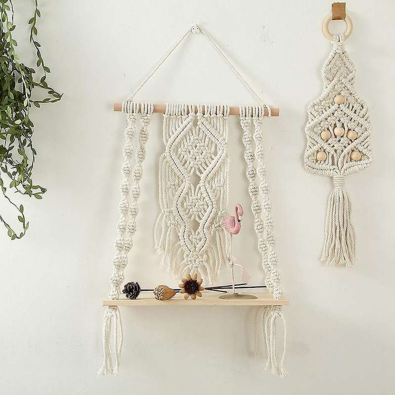 Tapestry Cotton Rope Wall Hanging Shelf Children's Room Decoration