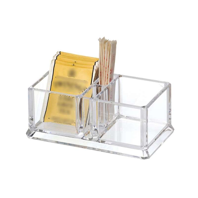 2x 2 Lattices Clear Tea Bags Coffee Acrylic Storage Case 15x8x6cm