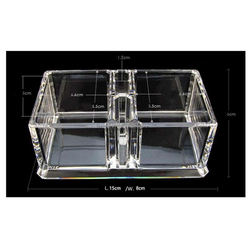 2x 2 Lattices Clear Tea Bags Coffee Acrylic Storage Case 15x8x6cm