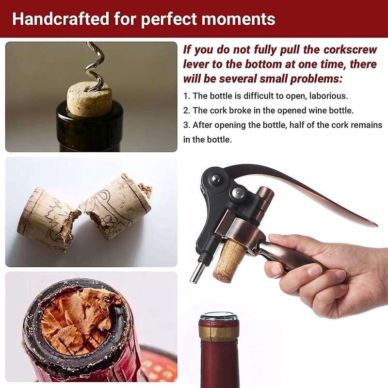 4 Pcs Rabbit Ears Bottle Opener Set Bar Lever Corkscrew Accessories