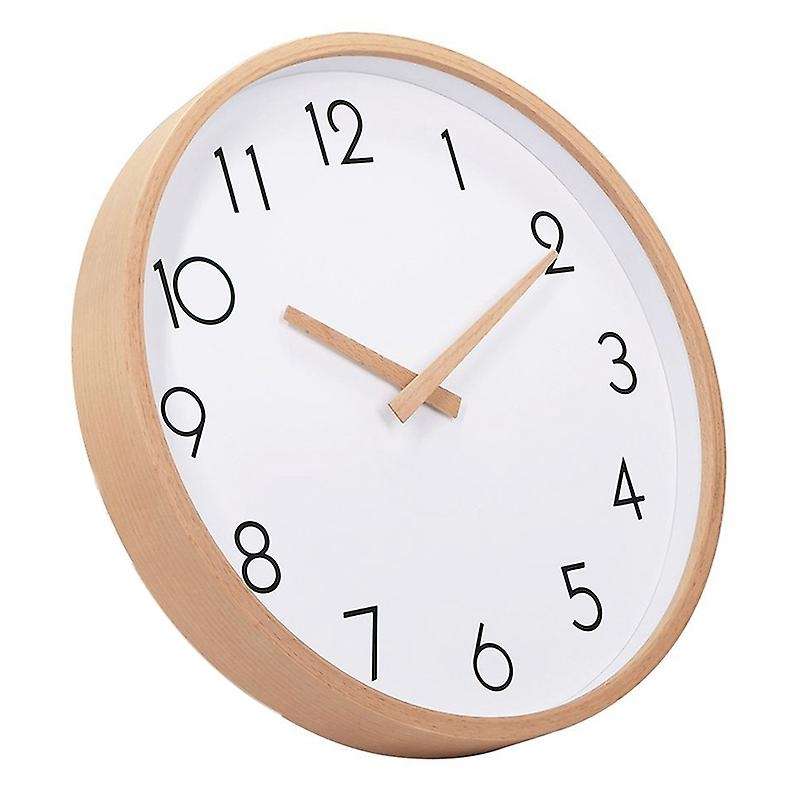 12 Inch Silent Wood Digital Wall Clock Non Ticking Vintage Decor