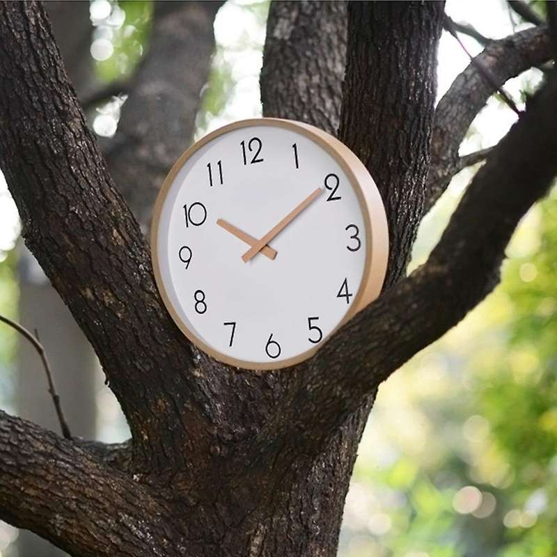 12 Inch Silent Wood Digital Wall Clock Non Ticking Vintage Decor
