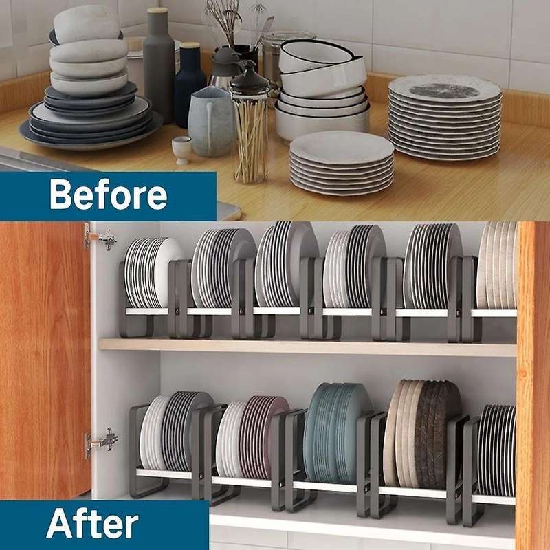 2pcs Metal Dish Rack Kitchen Board Holder Cabinet Storage Shelves L