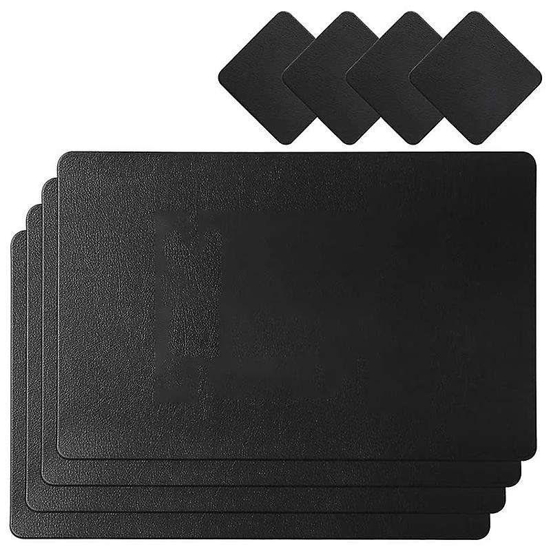 Pu Placemat, Set Of 4 Placemats, Washable Placemat with Coaster