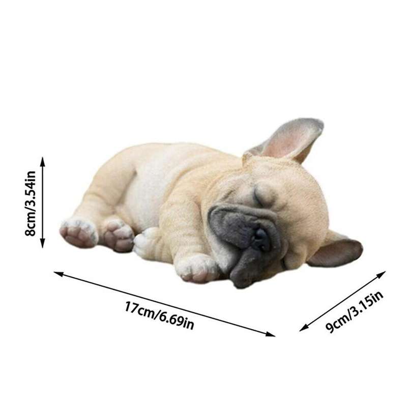 Sleepy French Bulldog Puppy Statue Garden Mini Cute Garden Decor,b