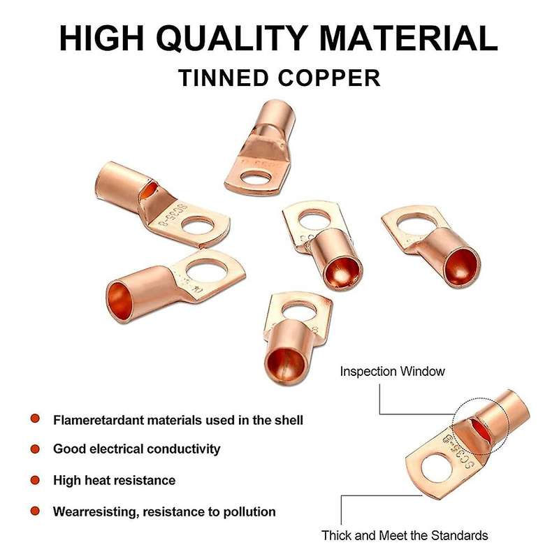 160 Pieces Copper Wire Lugs with Heat Shrink Set Includes Battery