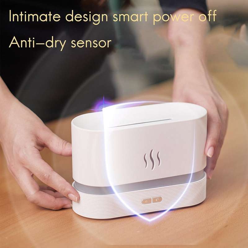 Simulation Flame Light Aromatherapy Diffuser Usb Ultrasonic White