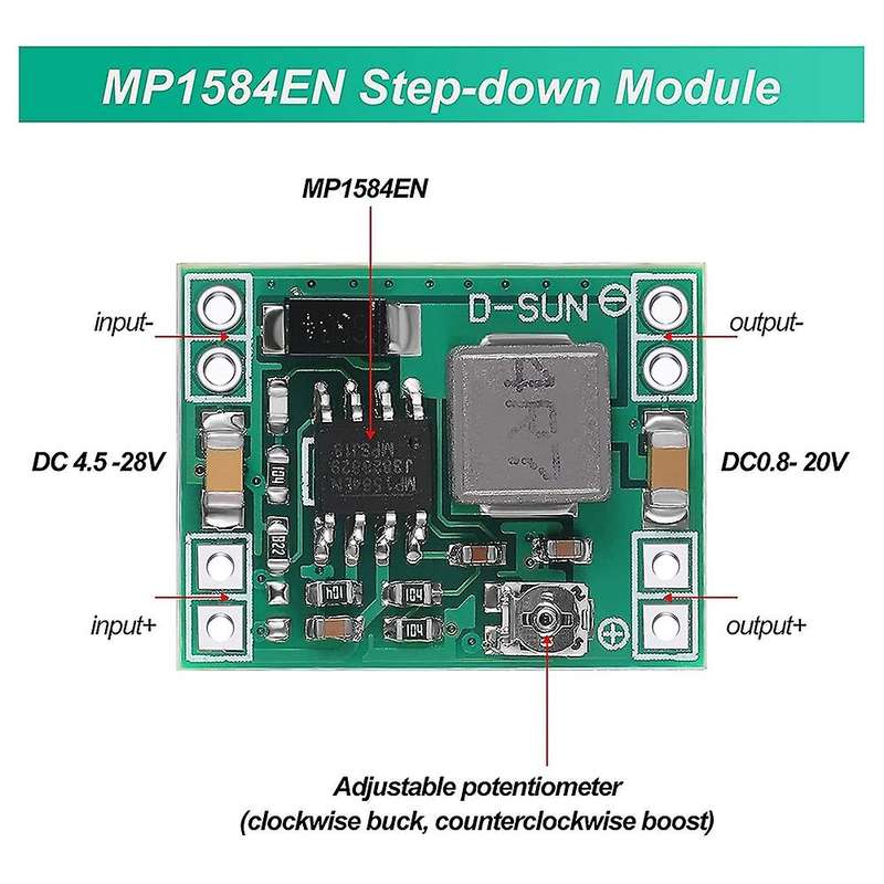 20 Pcs Mp1584en Dc-dc Buck Converter Adjustable Power Supply Module