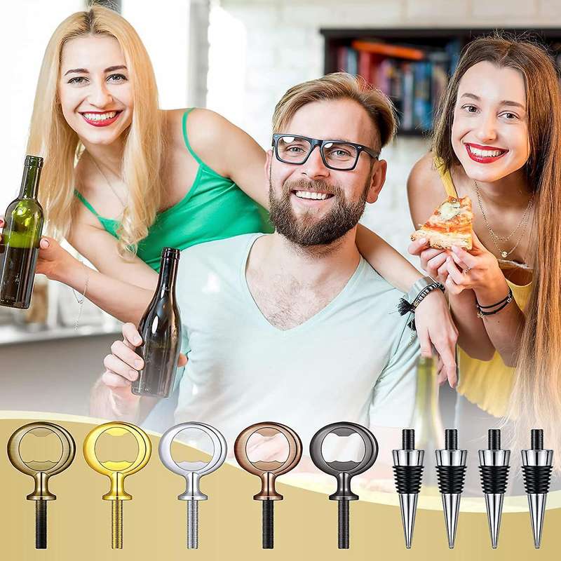 10pcs Wine Stopper and 5pcs Blank Stainless Steel Bottle Opener