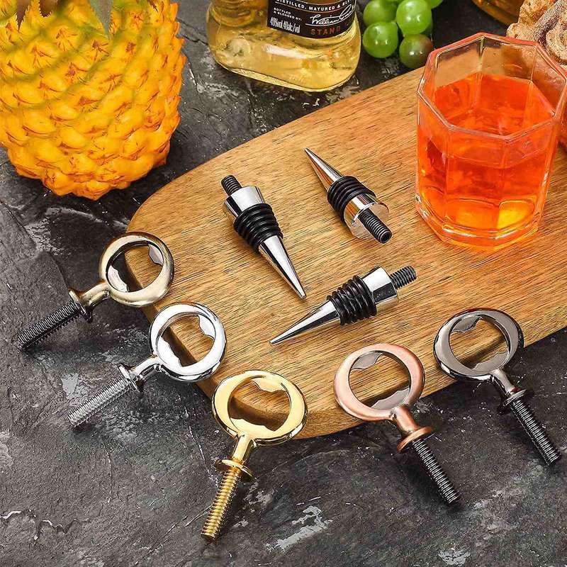 10pcs Wine Stopper and 5pcs Blank Stainless Steel Bottle Opener