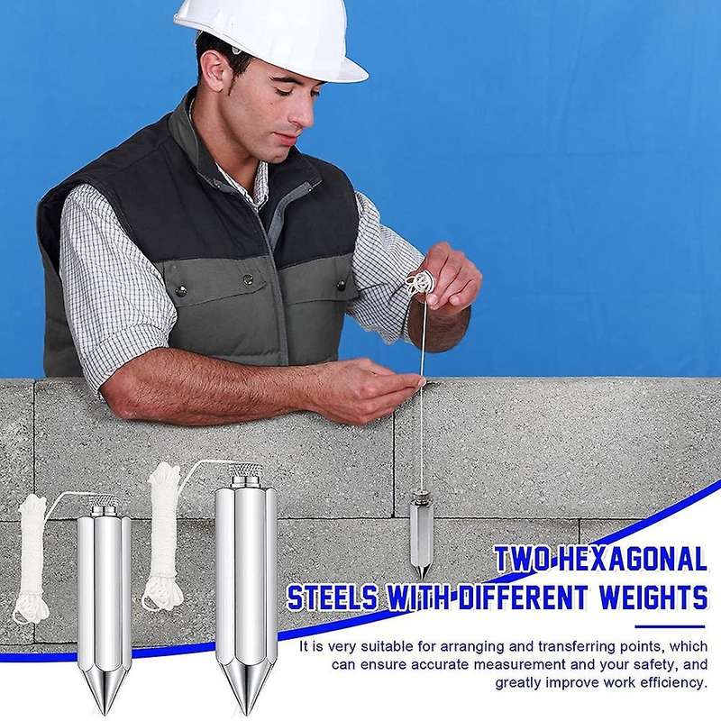 Plumb Bob with String Hexagon Steel Plumb for Surveyor Construction