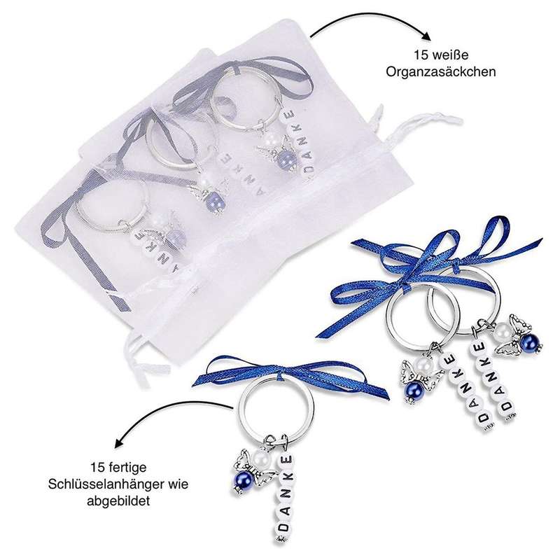 15 Schlsselanhnger Organza Beutel Konfirmation Geschenk