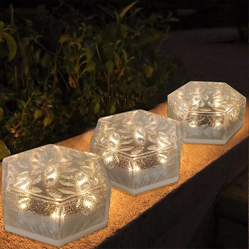Solar Garden Lights,waterproof Solar Brick Lights for Pavers Walkway