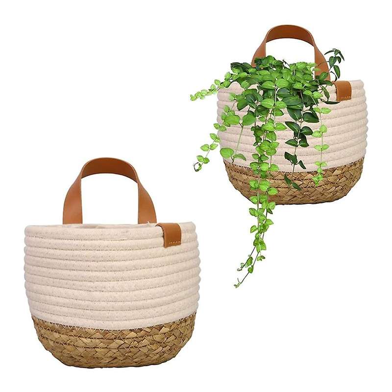 2 Packs Wall Hanging Baskets with Handle,for Flower Plants,toys