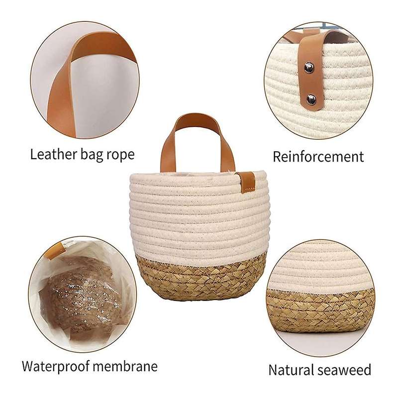 2 Packs Wall Hanging Baskets with Handle,for Flower Plants,toys