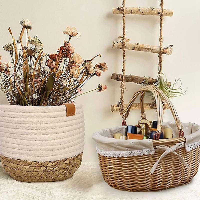 2 Packs Wall Hanging Baskets with Handle,for Flower Plants,toys