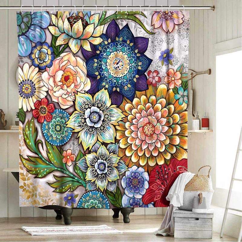 Bohemian 3d Digital Printing Polyester Waterproof Shower Curtain